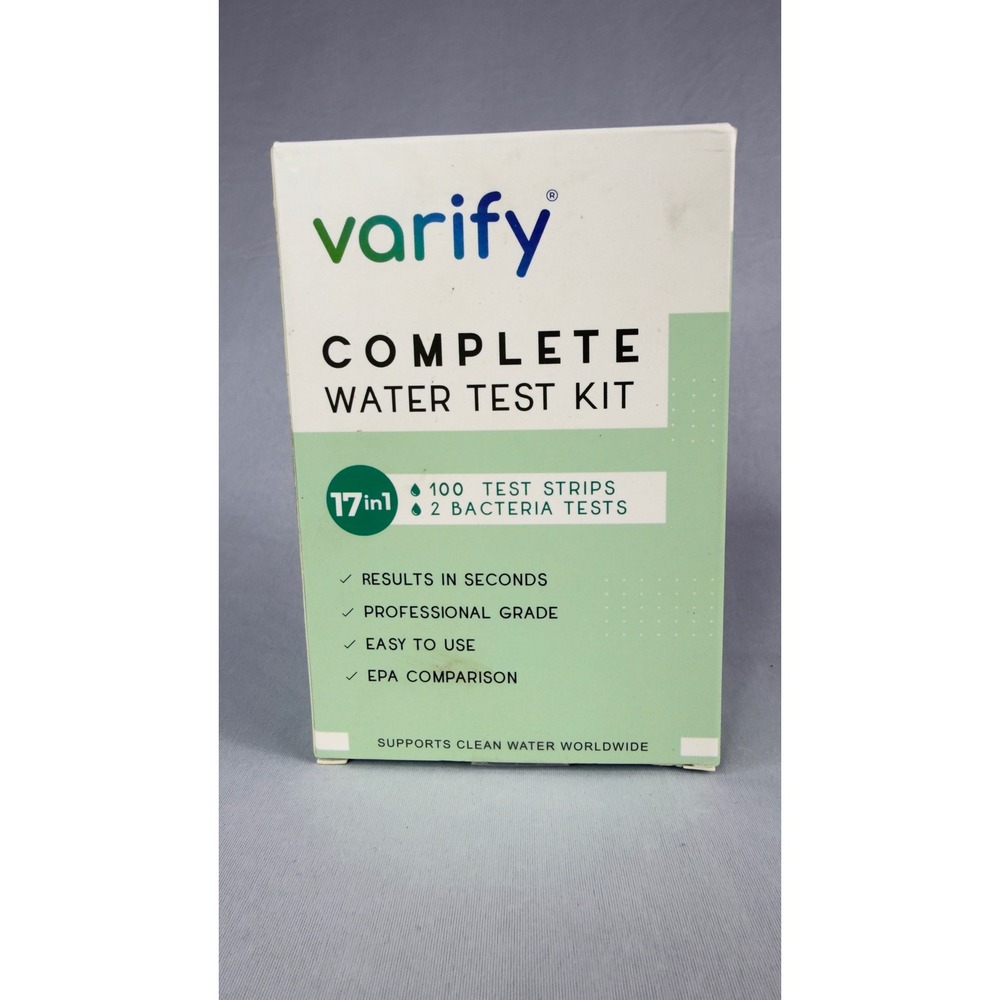 Varify Complete Water Test Kit 17-in-1 100 Strips 2 Bacteria Tests Lead Fluoride